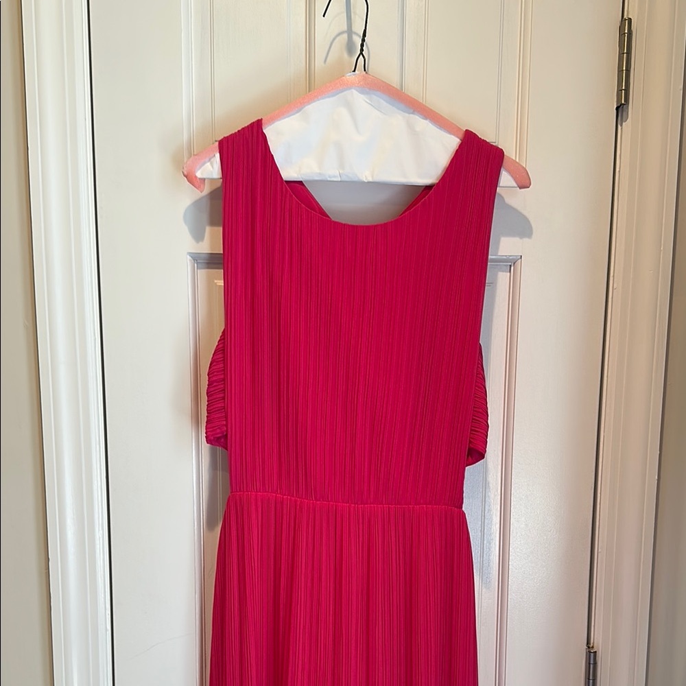 BCBGMaxAzria Pink Pleated Maxi Dress